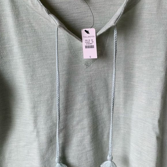 New T by Talbots V neck tassel front sweater - Picture 3 of 7